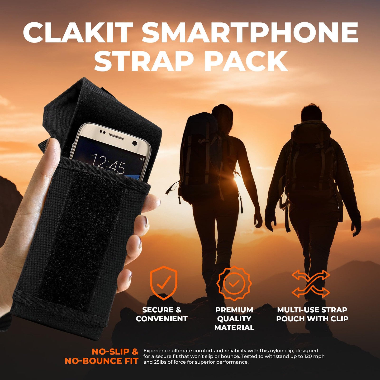Phone Holster with Clip – Hook Loop Nylon Cellphone Holster Compact Pouch, Ba…