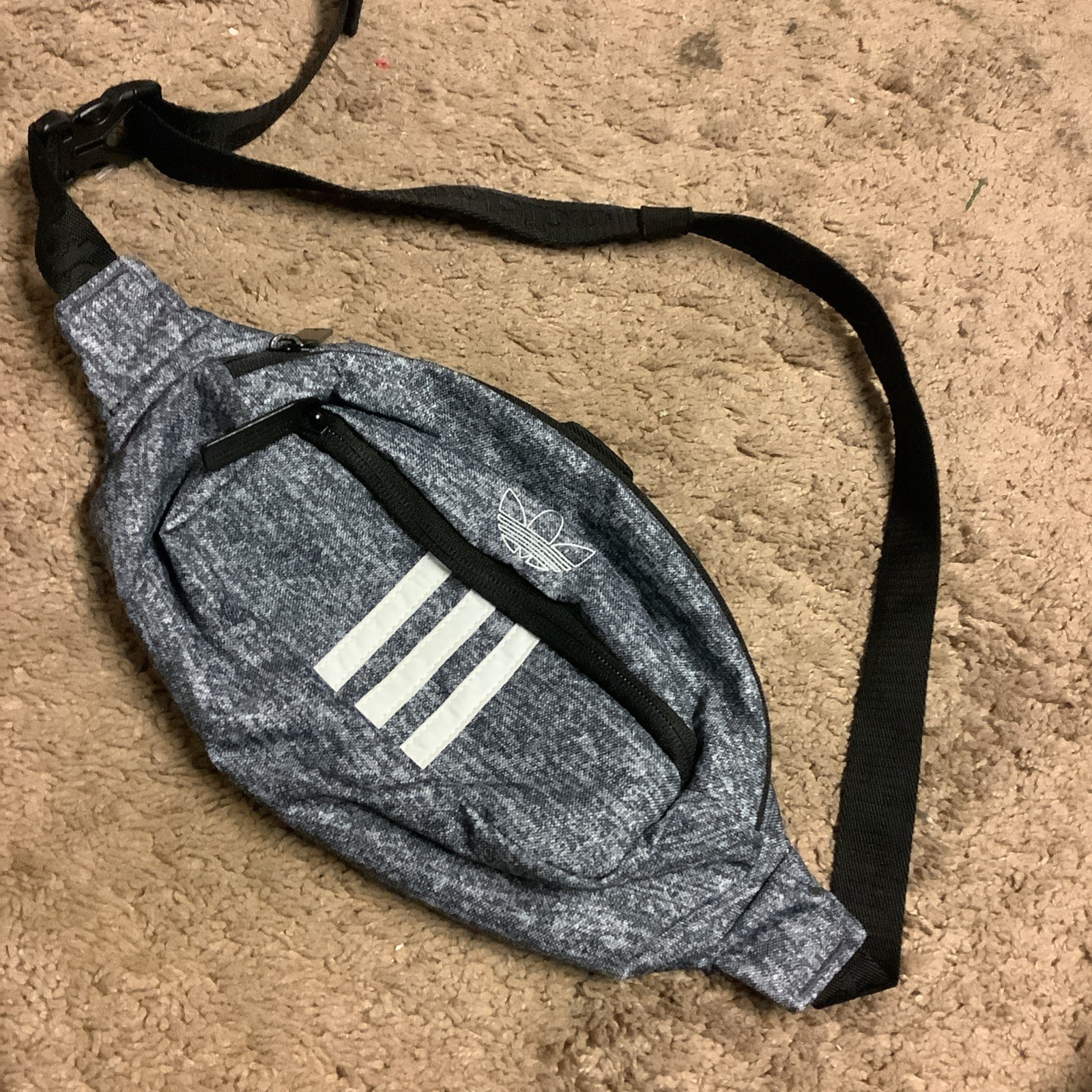 Unisex Adult Adidas National 3 Stripes Waist Bag/Fanny Pack Onix Jersey