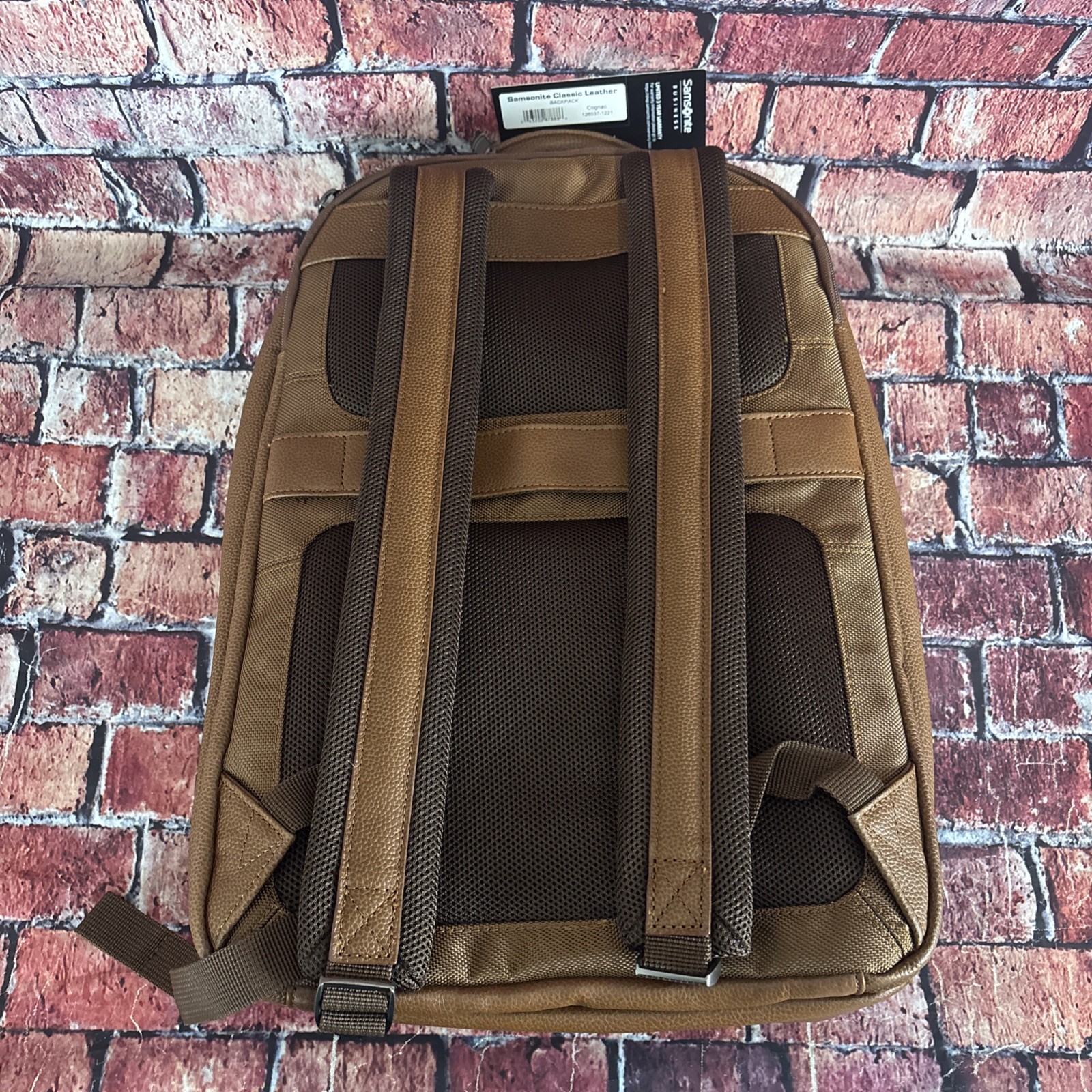 Samsonite Classic Leather Backpack, Cognac, One Size Leather Backpack