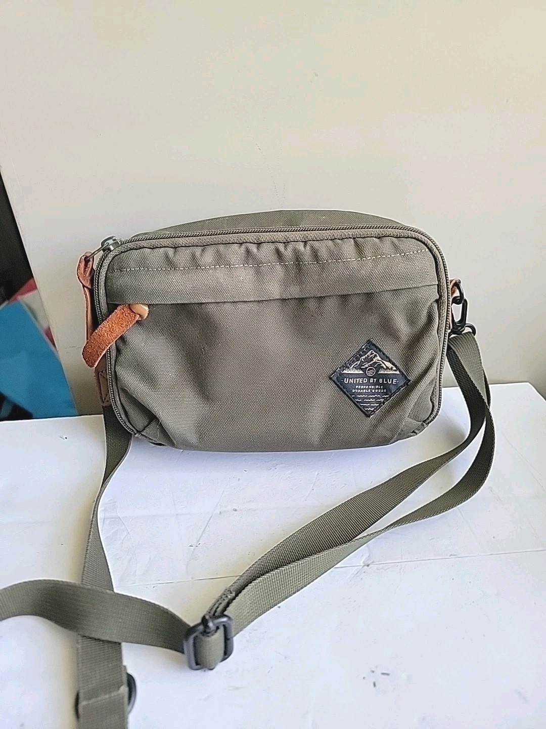 United By Blue Durable Canvas Crossbody Bag – Olive Green / Drab