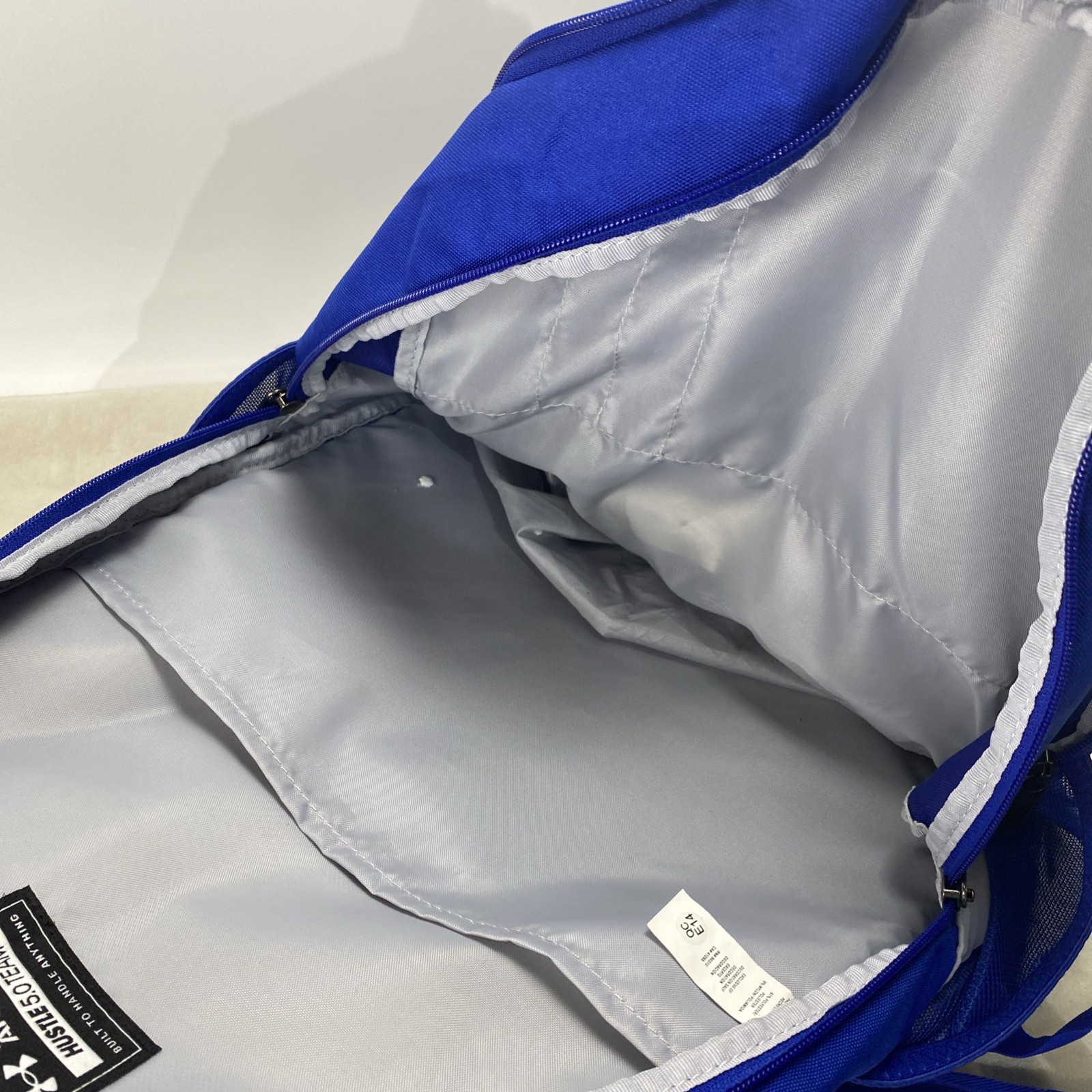 Under Armour Hustle Storm Backpack Royal Blue Water Repellant Personalized Bag