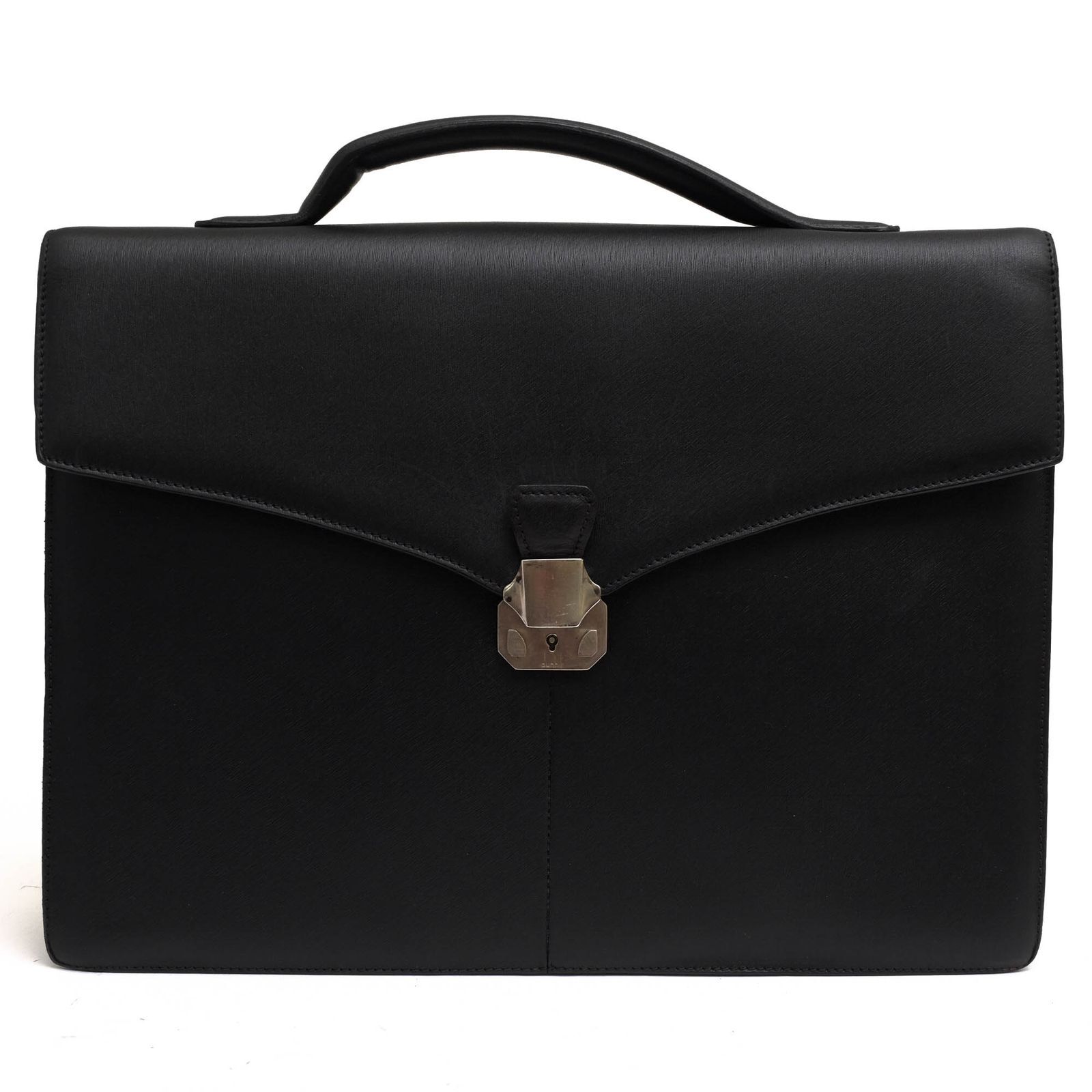 Dunhill Business Bag flap A4 storage briefcase for men black leather 28×39×8cm