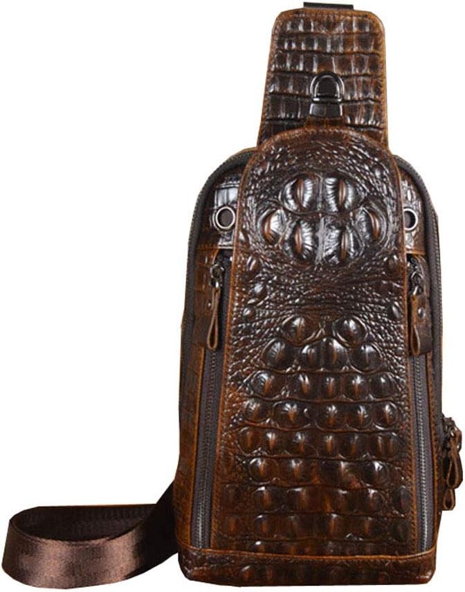 Crocodile Genuine Leather Sling Bag Backpack for Men Travel Outdoor Hunting Hiki