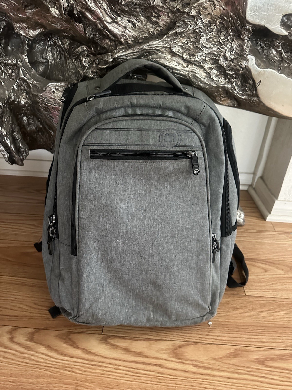 Travis Mathew The Go Laptop Backpack Gray Fleece Lined 12.5″x19.5″x6″