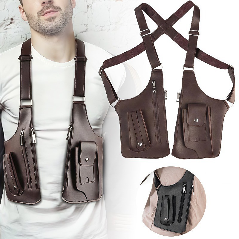 Adjustable Anti-Theft Underarm Shoulder Bag PU Leather Wallet Holster Bag Gifts