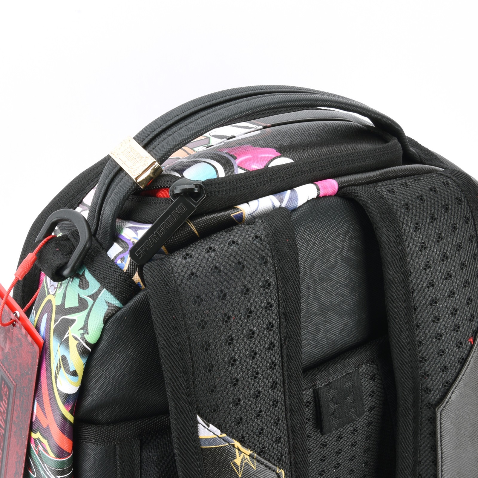 Sprayground Half Graf Lips DLXSV Bag Backpack Black Zippered for Laptop Macbook
