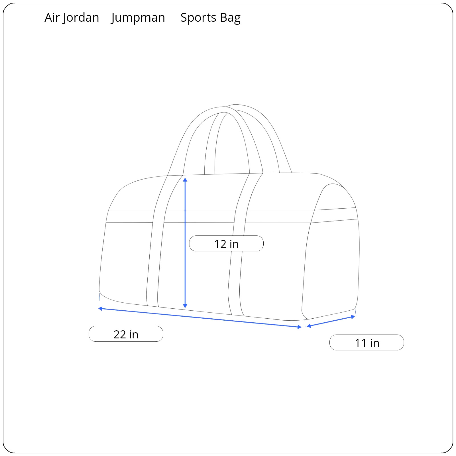 Air Jordan Jumpman Sports Gym Bag Red 0168-R78 With Removable Shoulder Strap