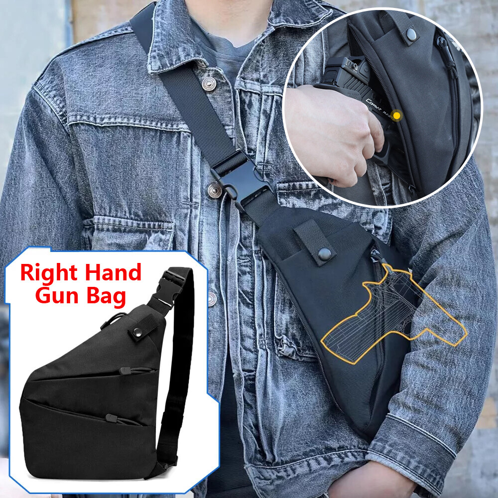 Concealed Carry Gun Holster Tactical Shoulder Cross Body Chest Pack Pistol Bag