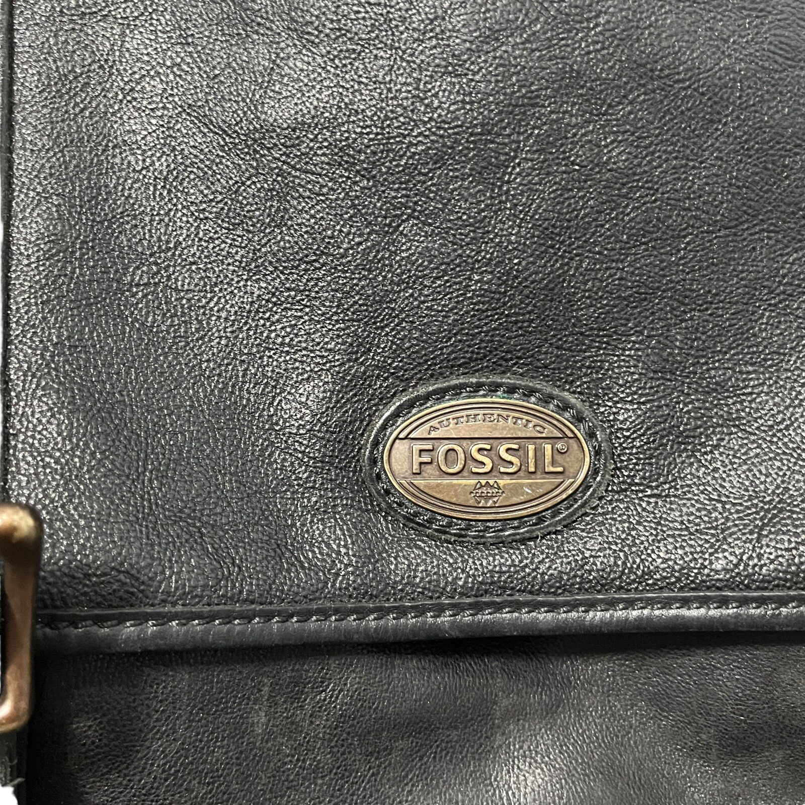 Fossil Messenger Bag Briefcase Attache Case Black Unisex ( Men’s) Estate Retro