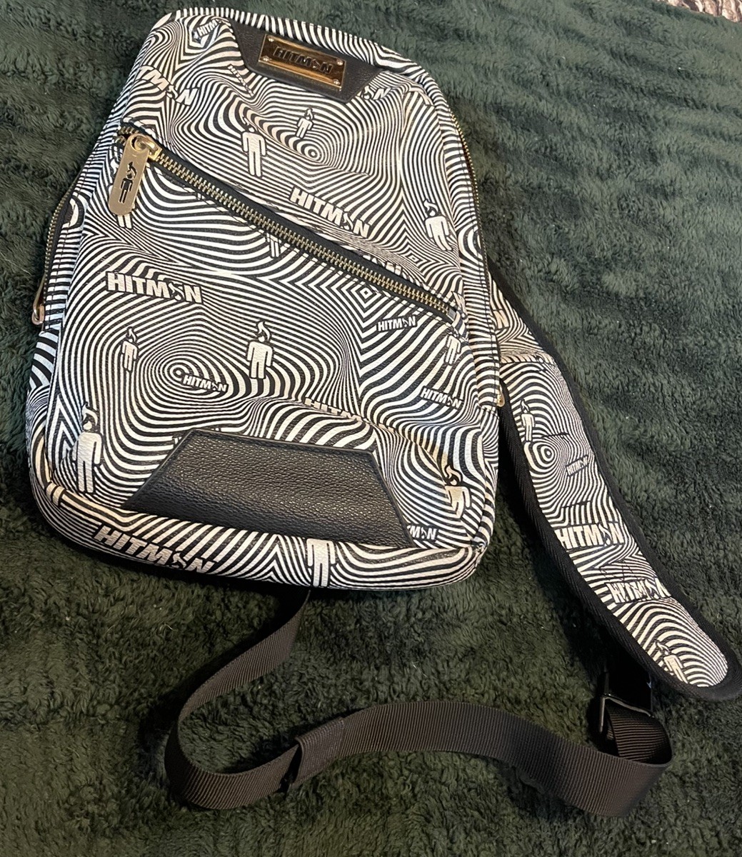 HITMAN Unisex Black White MONEYMAKER Sling Back Crossbody Bag One Size