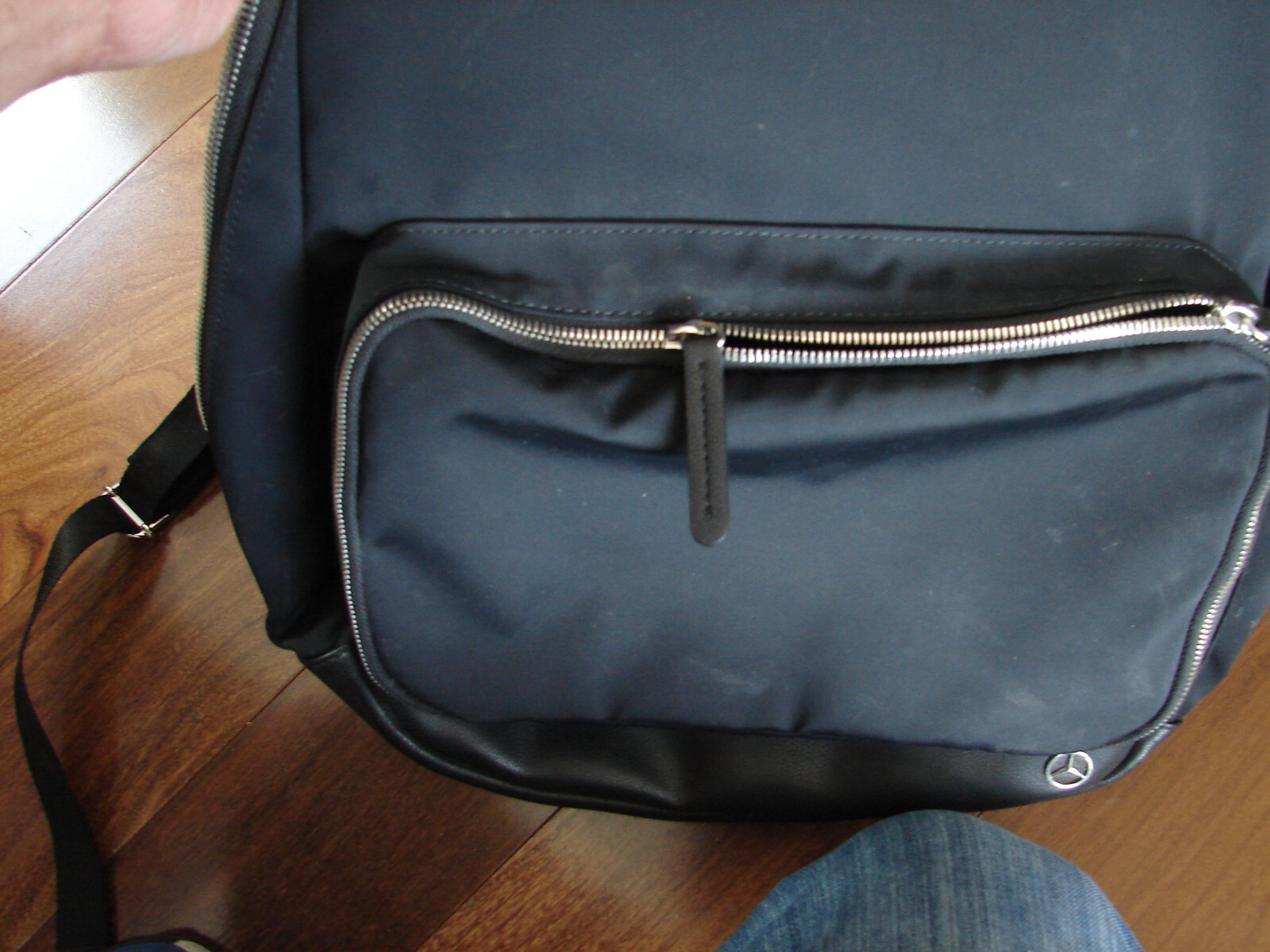 Mercedes Benz Backpack Black Leather Bottom