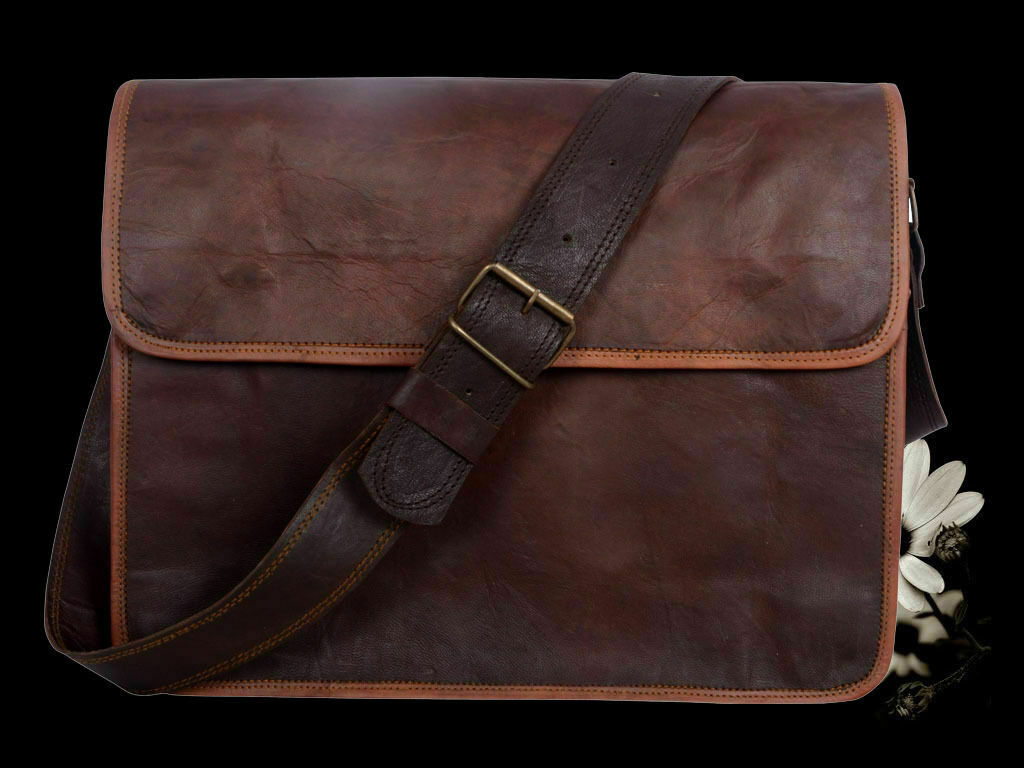 Men’s Amazing Leather Messenger Shoulder School Satchel Laptop Briefcase Bag