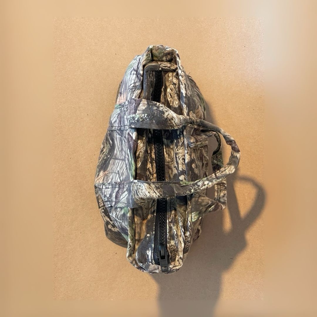 Handmade Upscaled Zipper Tote — Mossy Oak tarp X 5.11 cargo pants inside pockets