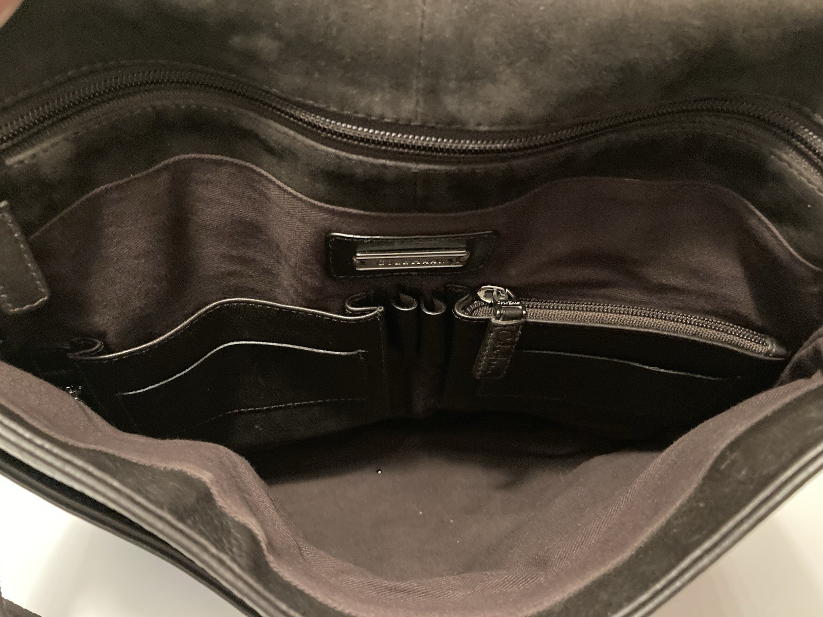 Cole Haan Brown Pebbled Soft Leather Messenger Bag