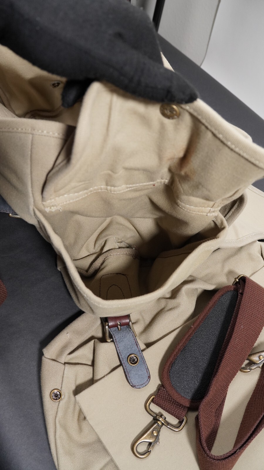 Winchester briefcase carryall gearbag leather canvas brass 17.5×11.5×8.5″