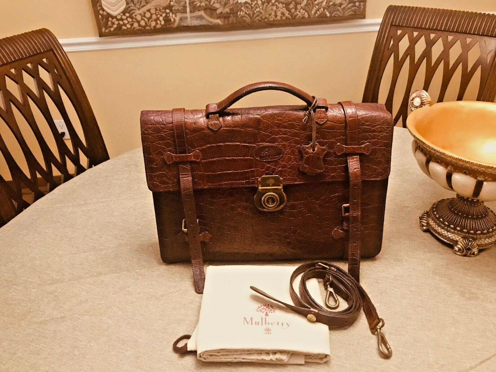 MULBERRY Vintage Brown Congo Leather Briefcase / Messenger Bag – ENGLAND