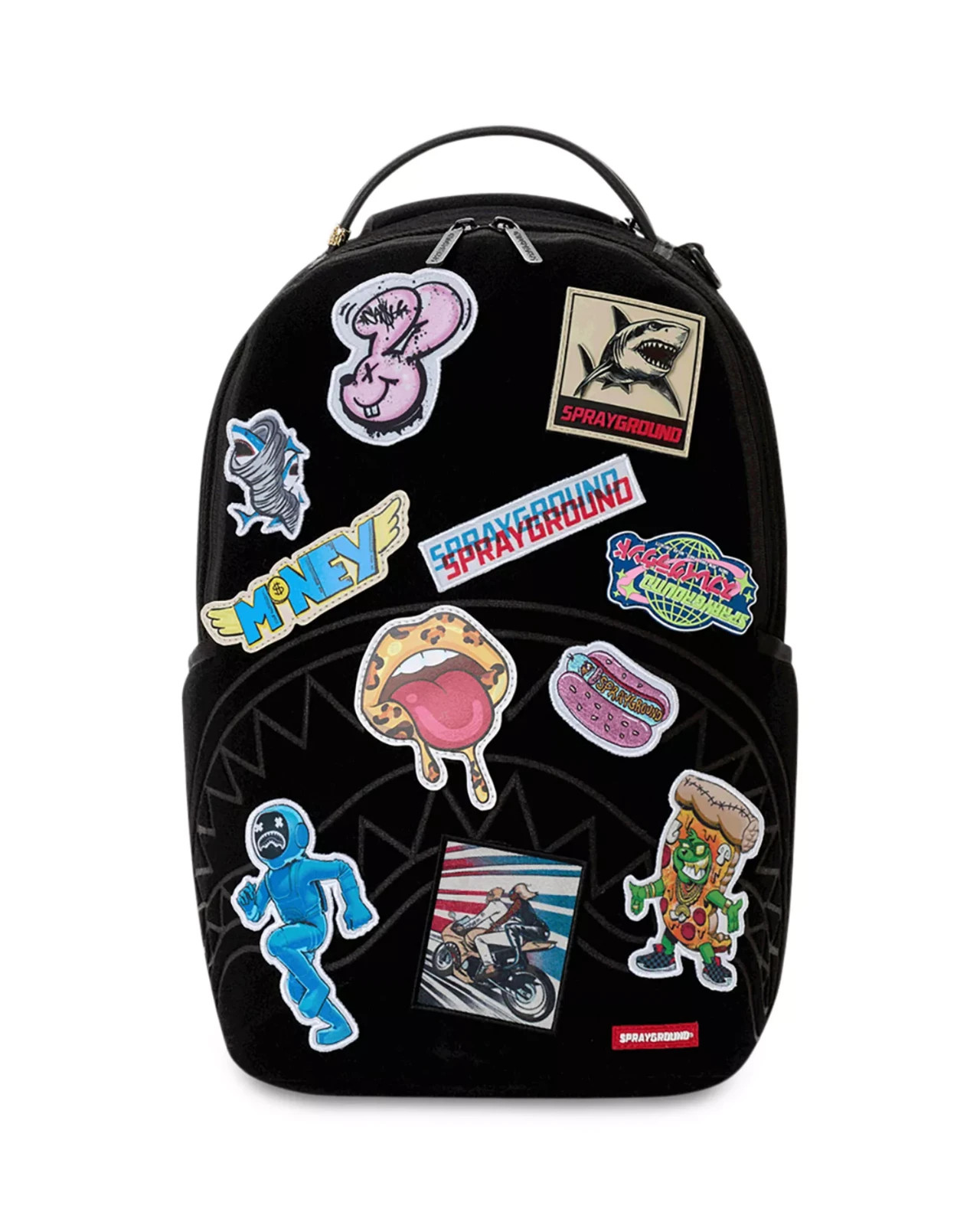 Sprayground Removable Patch Sticker Backpack🔥New Black Bookbag Large School Bag