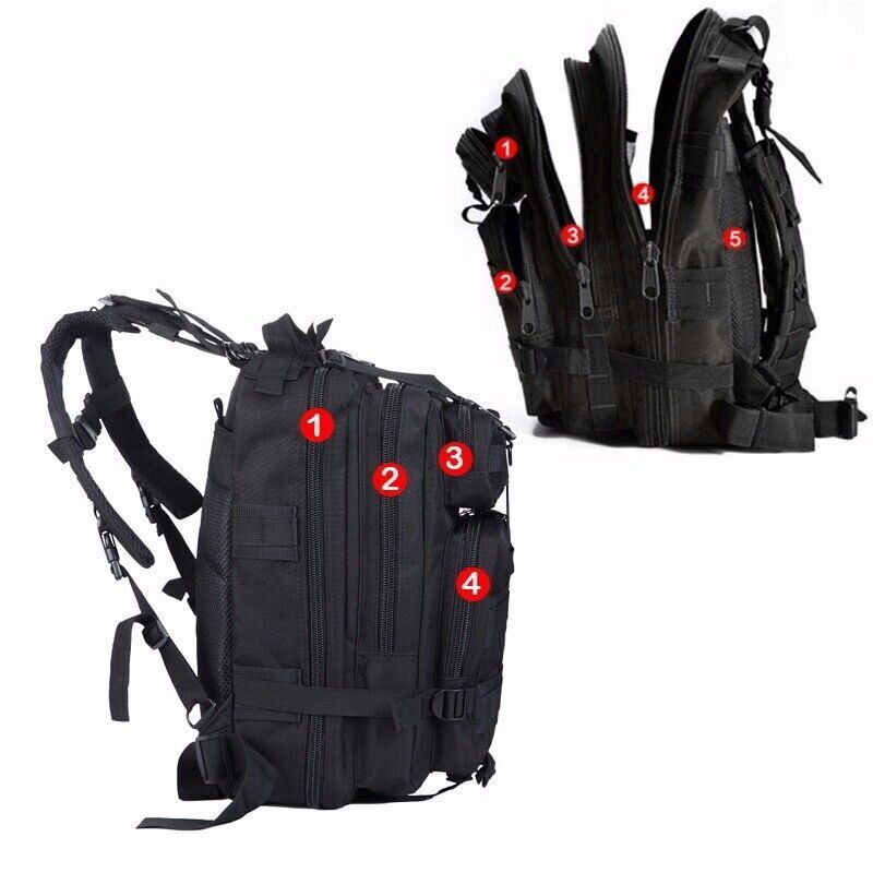 Military Tactical Army Backpack Rucksack Camping Hiking Trekking Outdoor Bag 30L