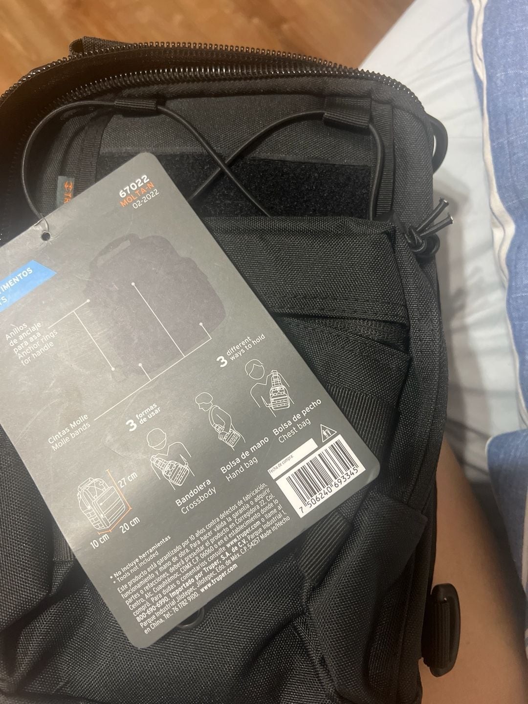 Truper Tactical Multipurpose Backpack – Black Waterproof 3-Way Sling Chest Bag