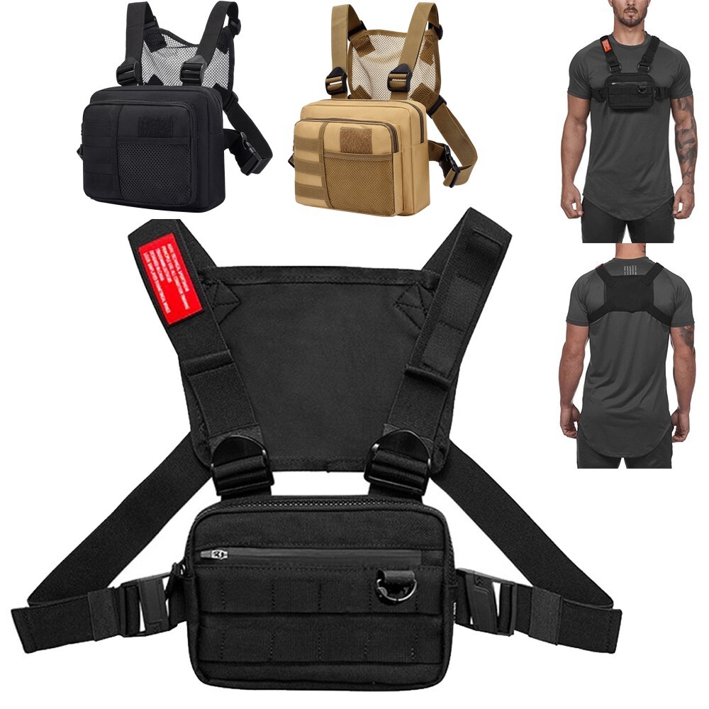 Tactical Combat Chest Rig Bag Front Pouch Recon Pack Sport Protective Vest Bags