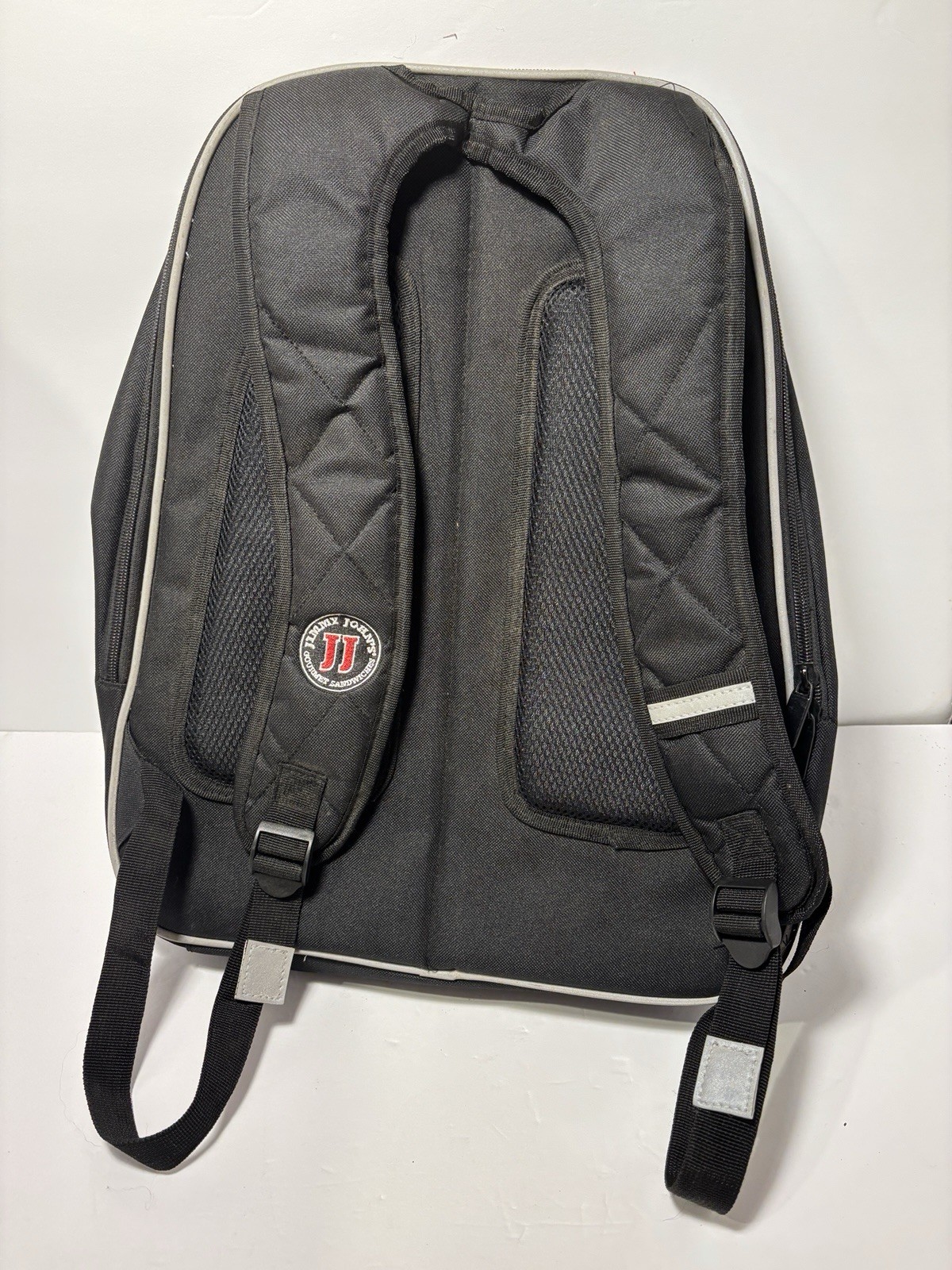 Rare Jimmy Johns Backpack Sub Restaurant Chain Black Red Quilted