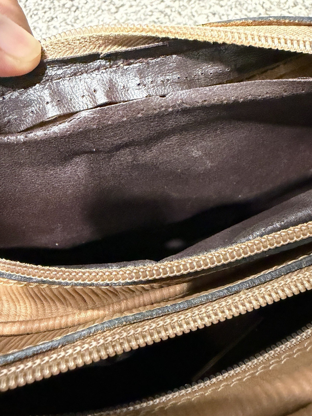 FENDI Logo Zucca Pattern Shoulder Bag Coating Canvas Leather Brown