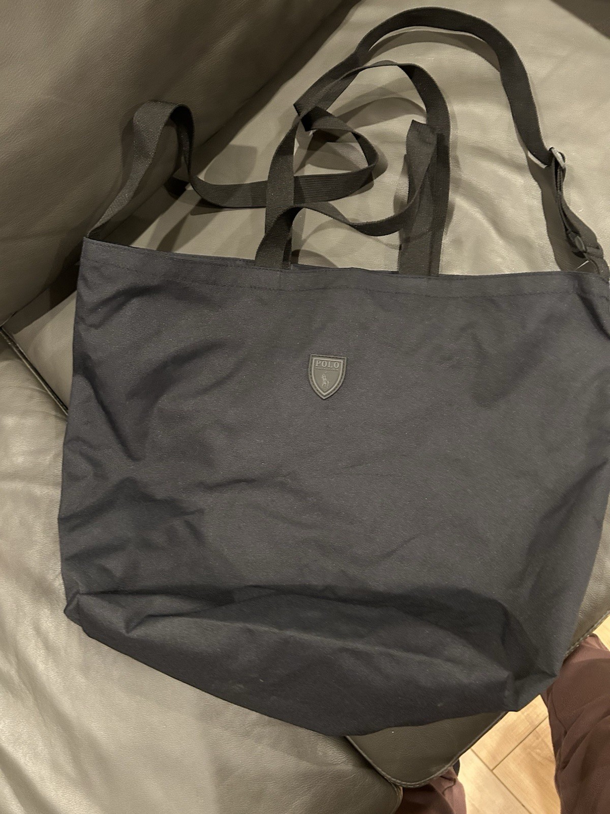RALPH LAUREN Logo-Appliquéd Recycled Canvas Tote Men Bag Black
