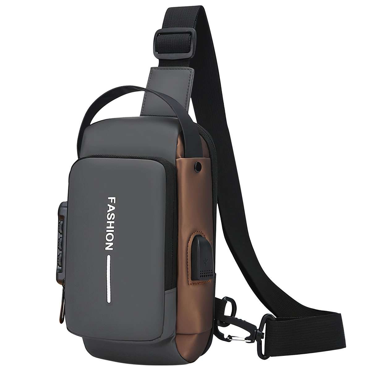 Anti Theft Sling Bag Waterproof Chest Bag Crossbody Backpack w/ USB Charge Port
