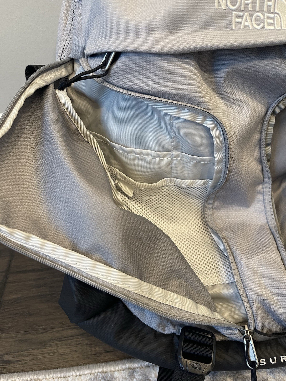 The North Face Surge Soild Gray Black Laptop Commuter Backpack Heavy Duty Nice