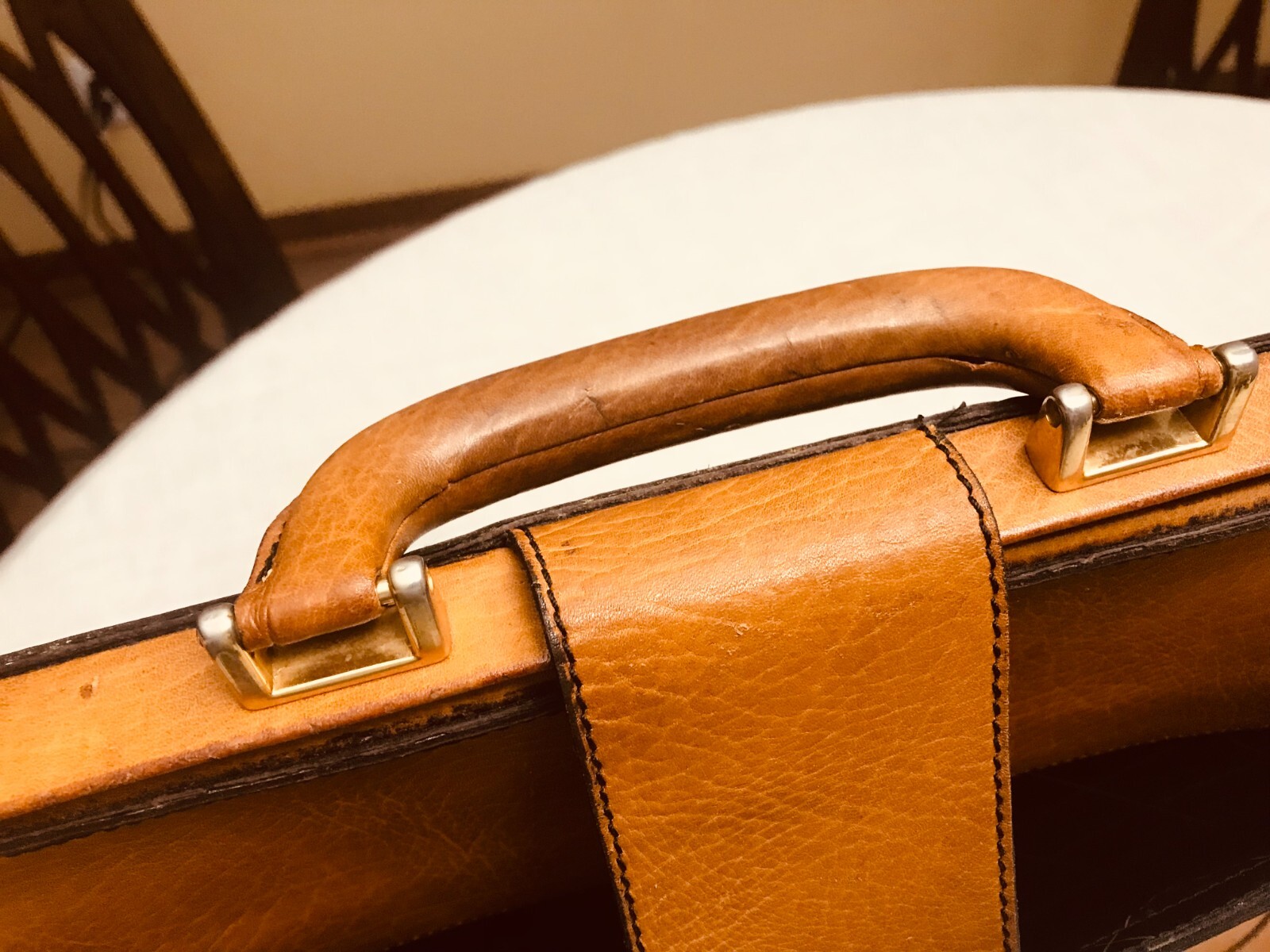 GOLDPFEIL “CARACCIOLA” Tan Leather Briefcase / Lawyer Bag – W. GERMANY
