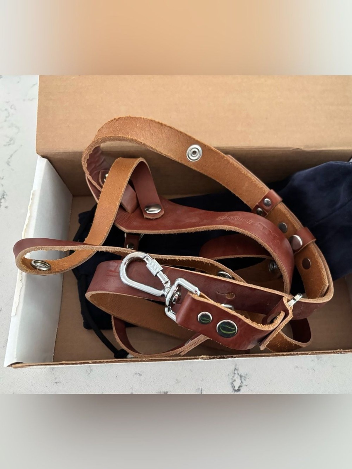 Republic Leather RL Andino Light Brown Leather Men’s Camera Sling Large