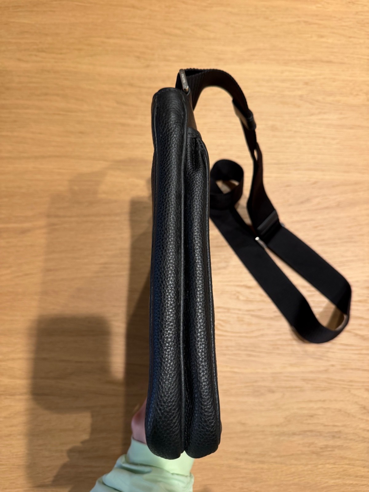 Prada Vitello City Messenger Bag Black Leather