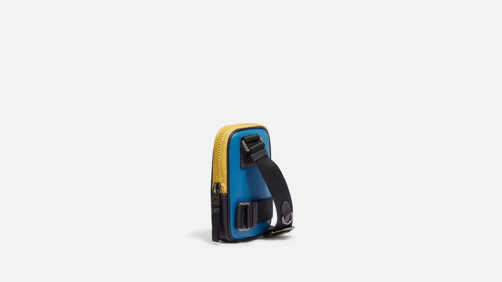 Coach Men’s Multifunction Phone Pack Ear Bud Case Yellow Blue Colorblock $228