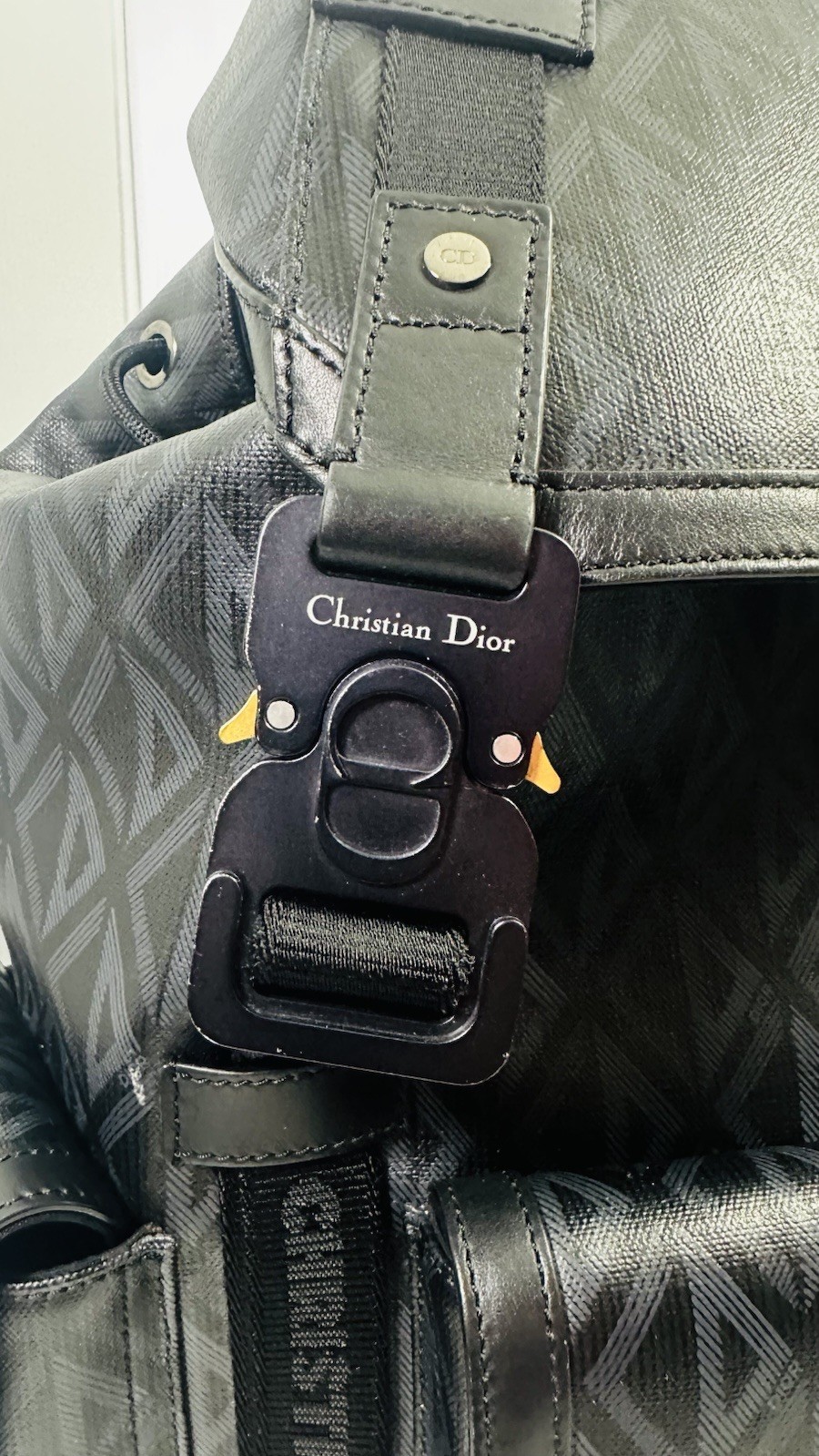 Christian Dior Hit the Road Backpack CD Diamond Coated Canvas