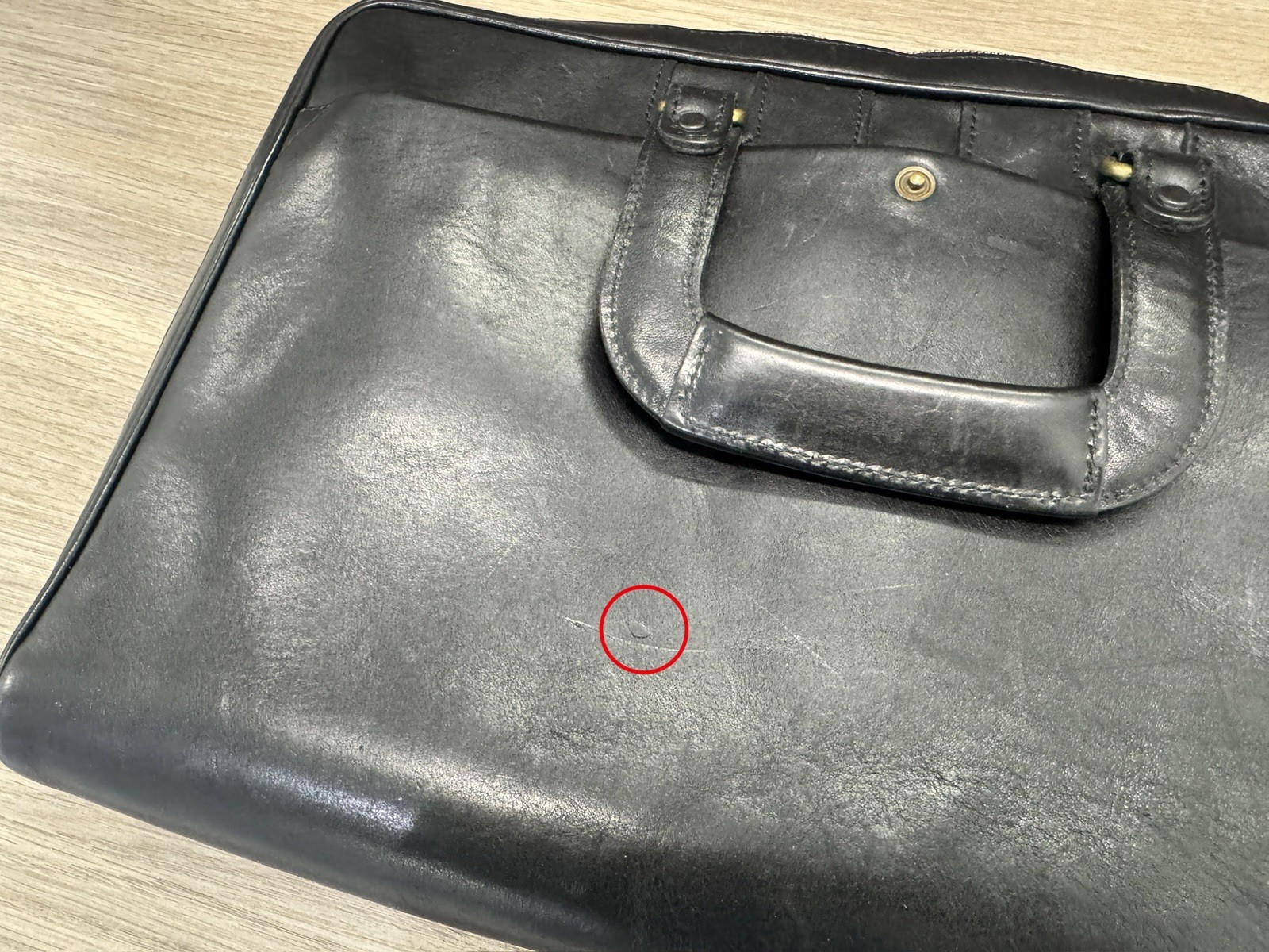 Glaser Designs San Francisco Black Leather Briefcase Laptop Bag *See Description