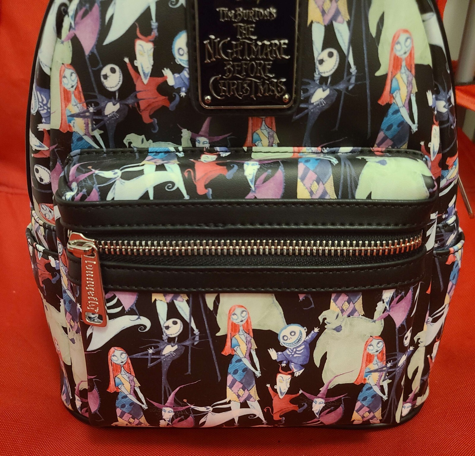 Nightmare Before Christmas Allover Watercolor Character Print Mini Backpack NWT
