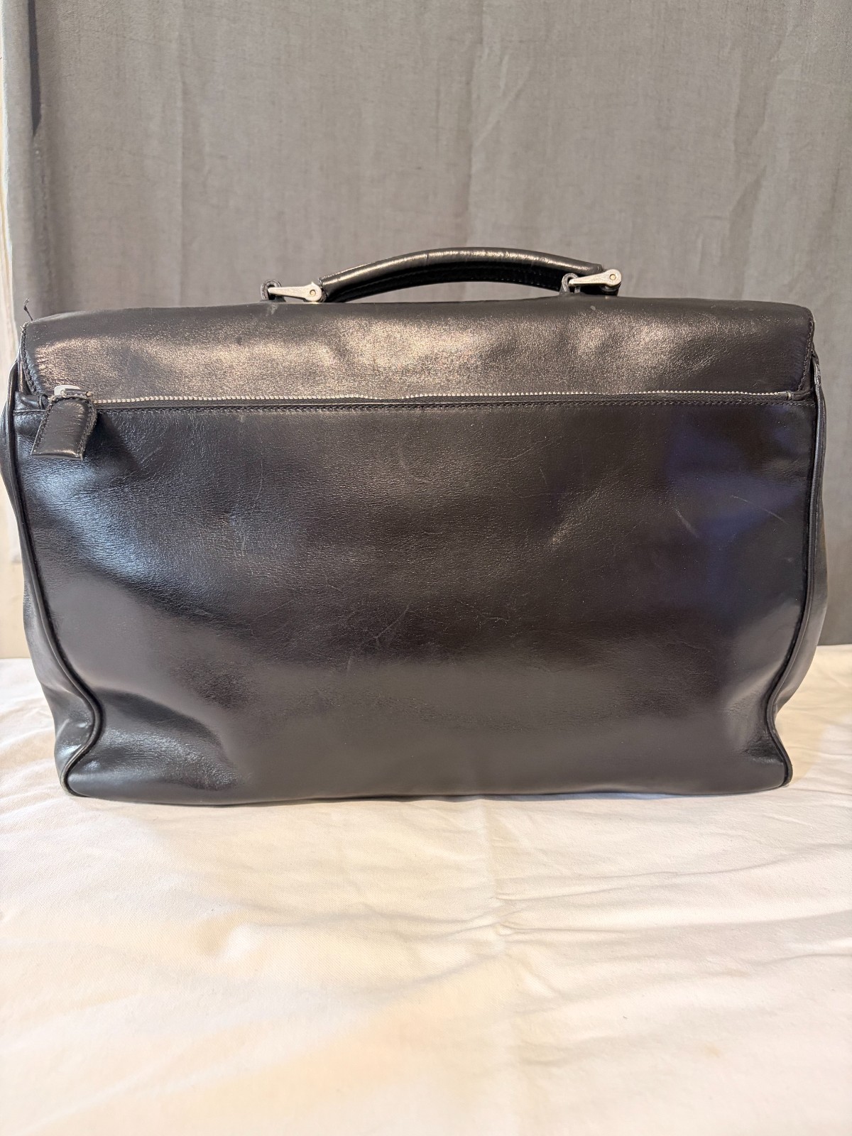 Prada Men’s Black Saffiano Leather Attache Briefcase