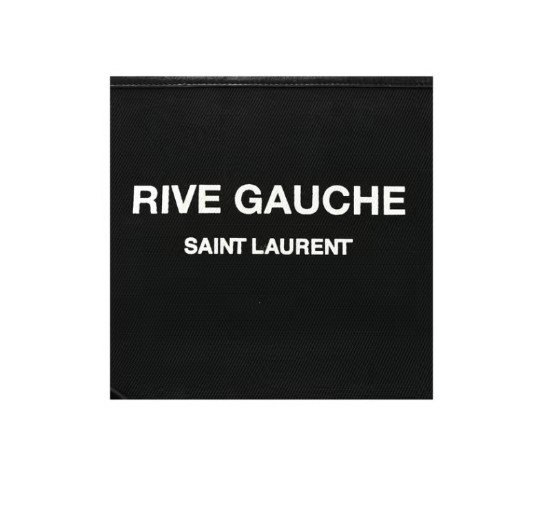 SAINT LAURENT Rive Gauche Leather Handbag Black 11.8*0.4*8.3 in