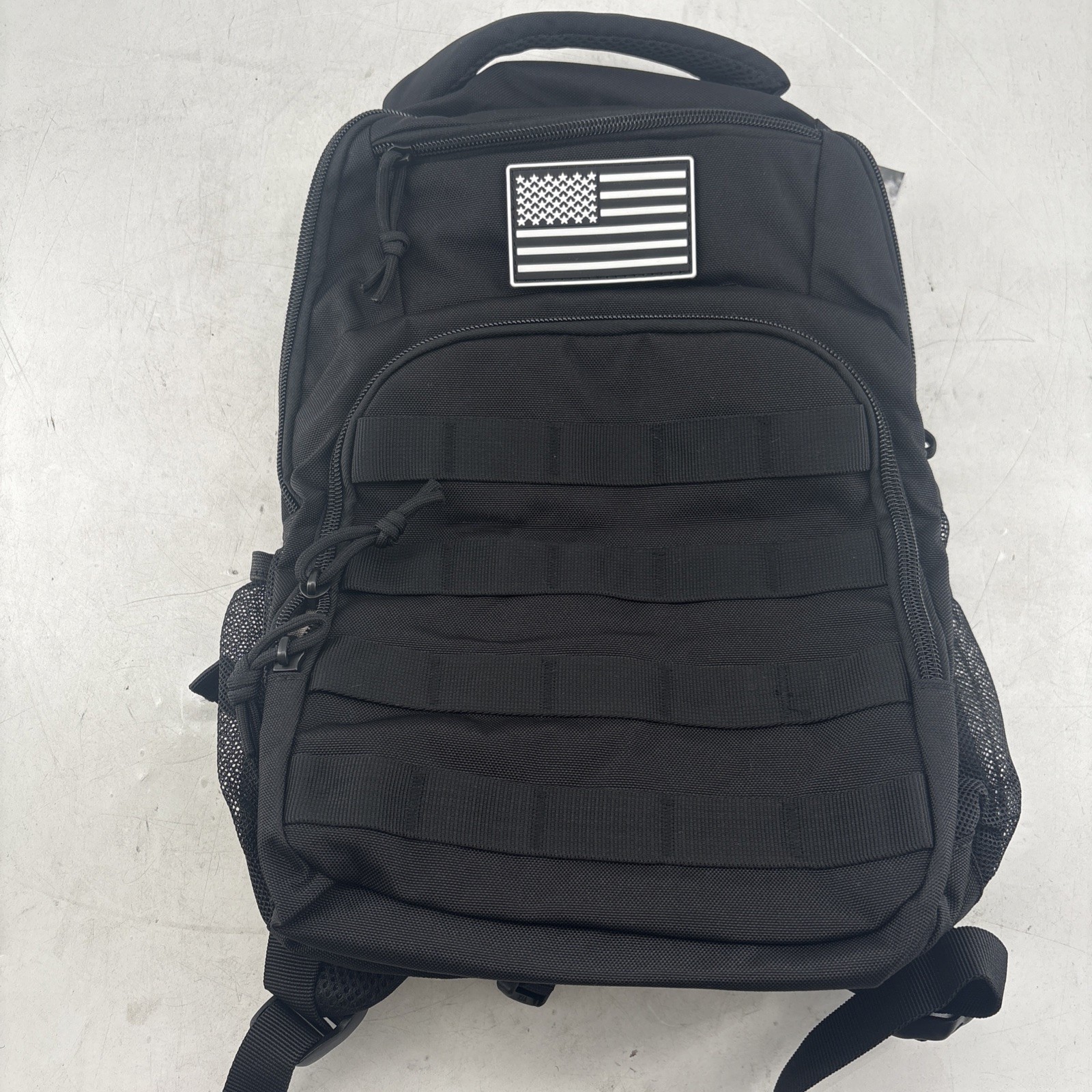 Military Travel Laptop Backpack 17-inch, Black, American Flag (A660)