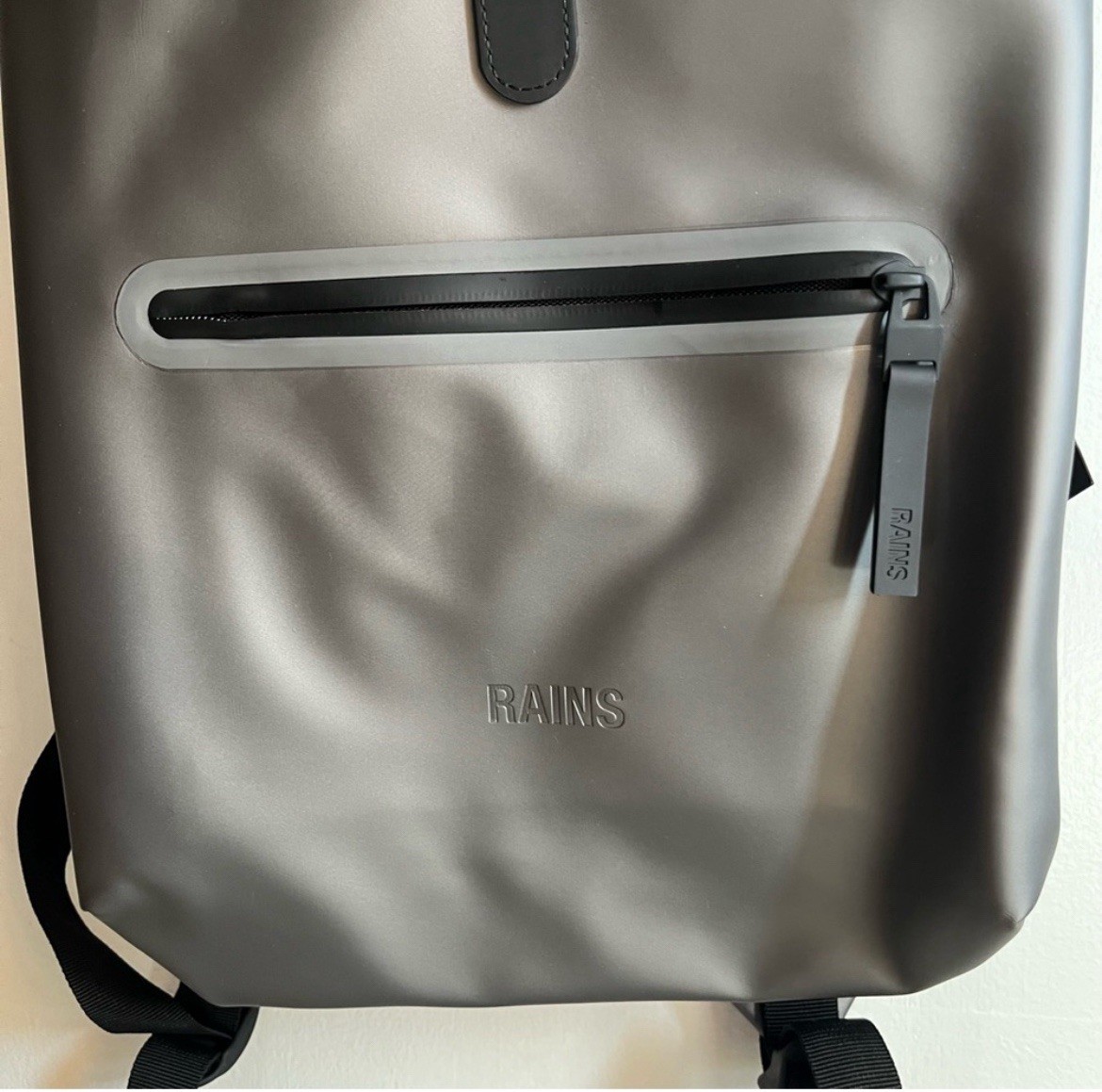 NWT Back Pack Rains Rolltop Rucksack Waterproof Metallic Grey Bag
