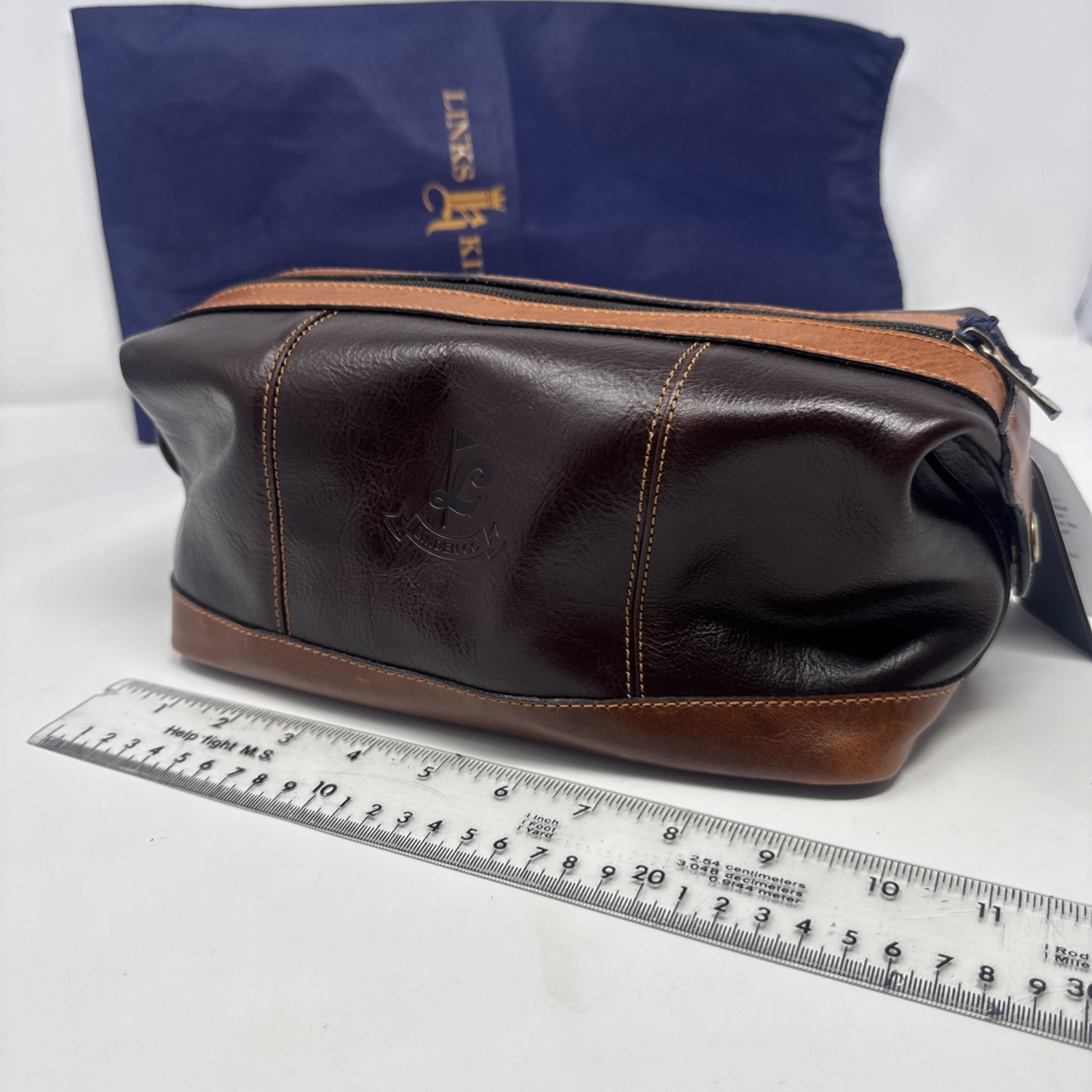 Links & Kings Sundance Travel Kit NWT Brown Premium Leather Some Minor Wear Read