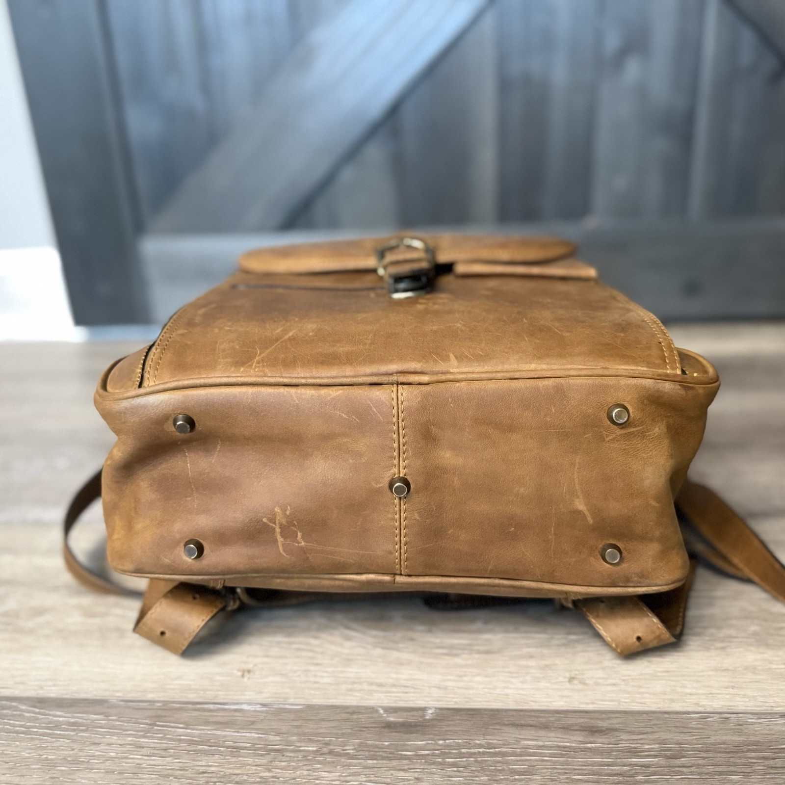 Leather Backpack 3-in-1 Brown Spanish Laptop Bag Briefcase Travel Café Leather