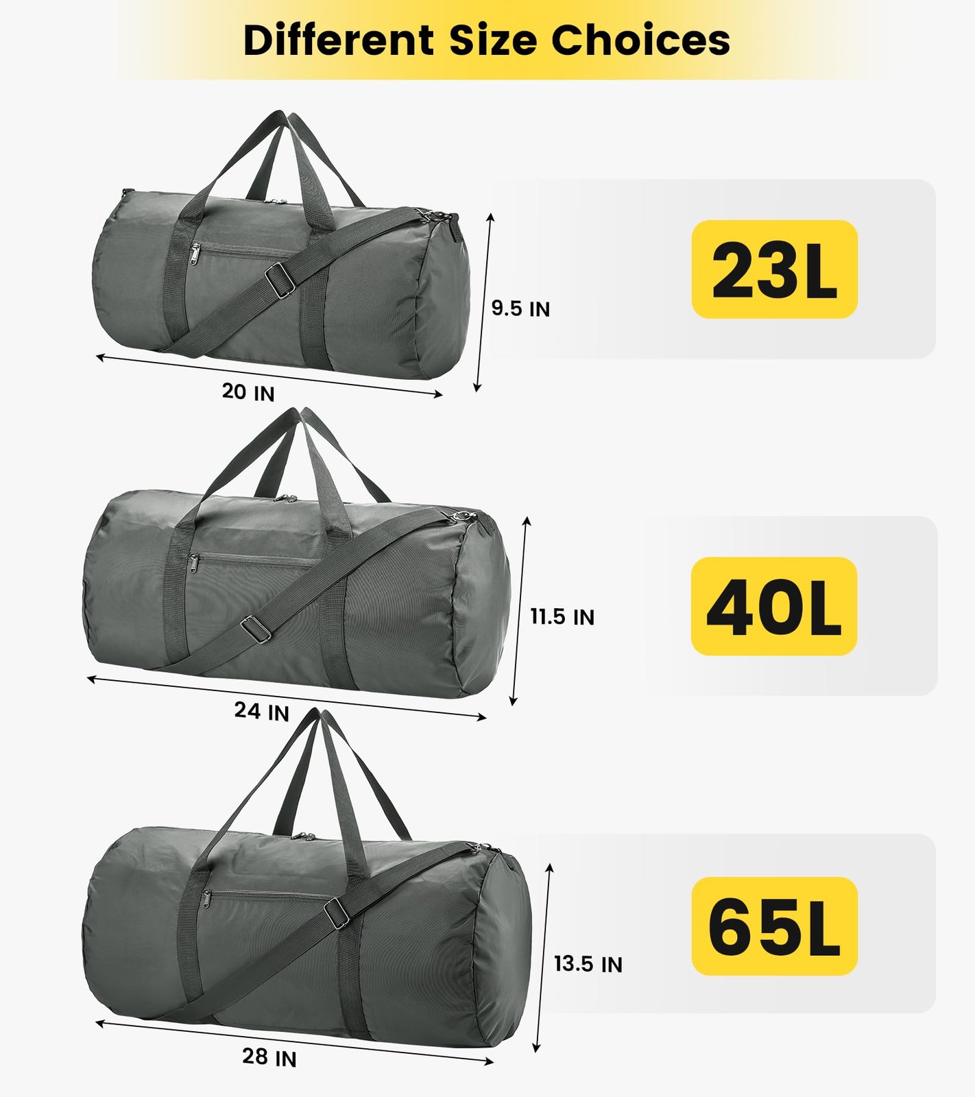 Duffel Bag 24 Inches Foldable Lightweight Gym Bag with Inner Pocket for Trave…