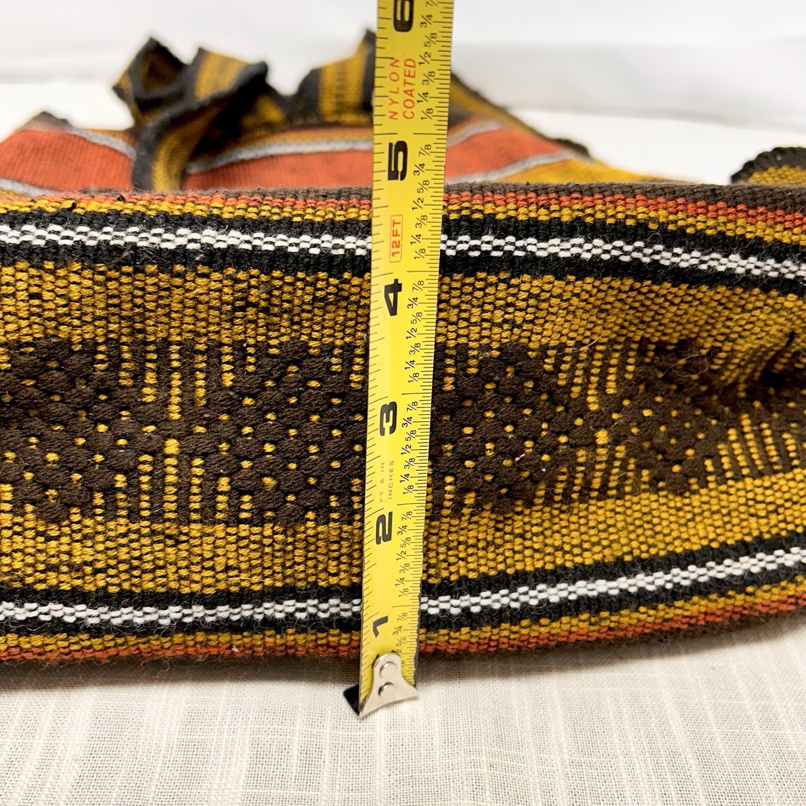 Backpack Made In Mexico Hand Woven Boho Bag 16” Yellow Red Black Rasta Pocket