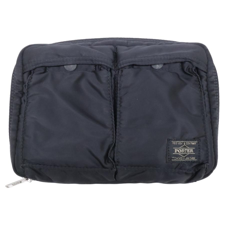 PORTER Tanker System Binder Black Nylon Snap Pouch Men Japan Auth