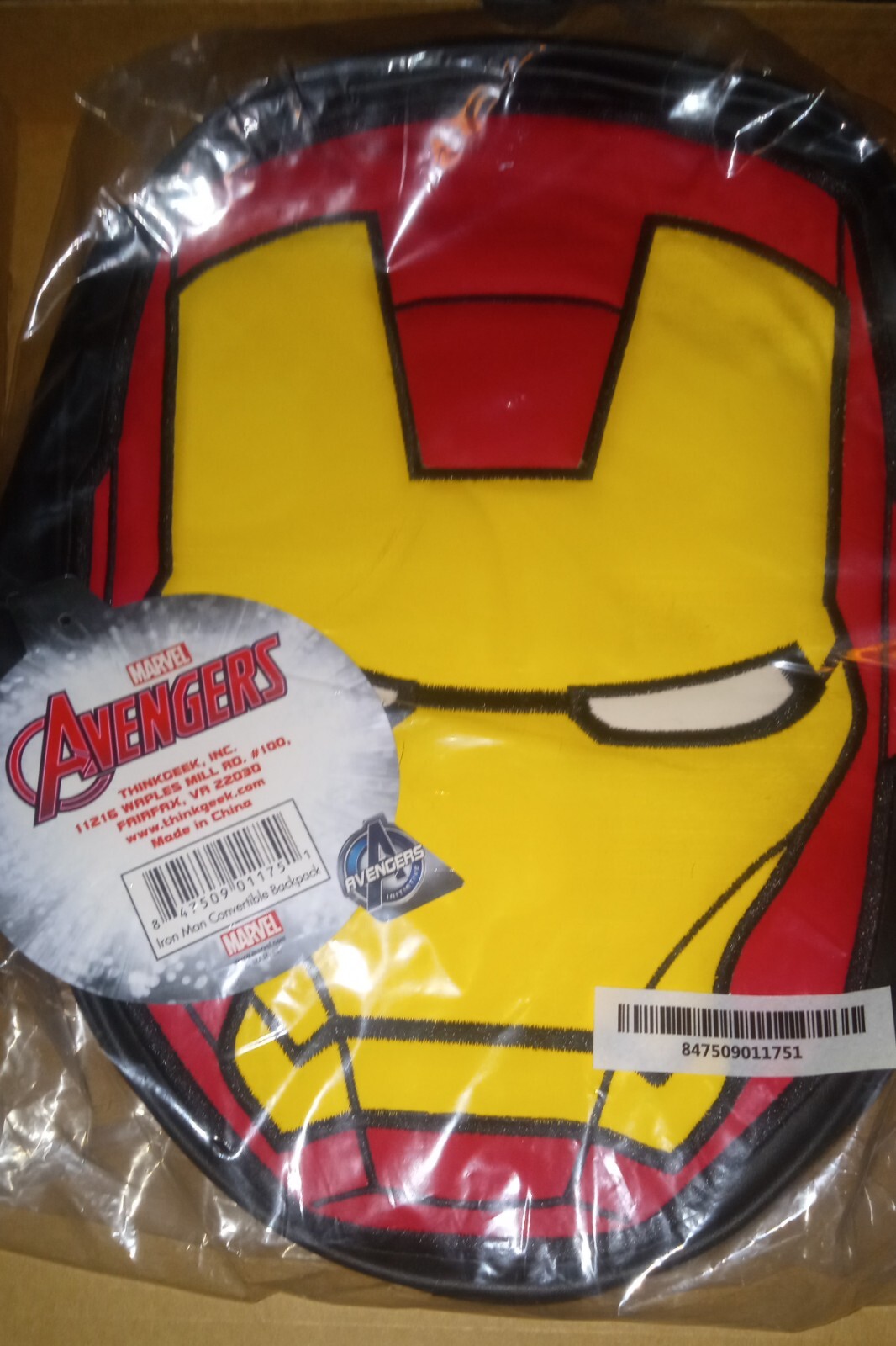 Marvel Iron Man head helmet Convertible Shoulder Bag Backpack Ironman avengers