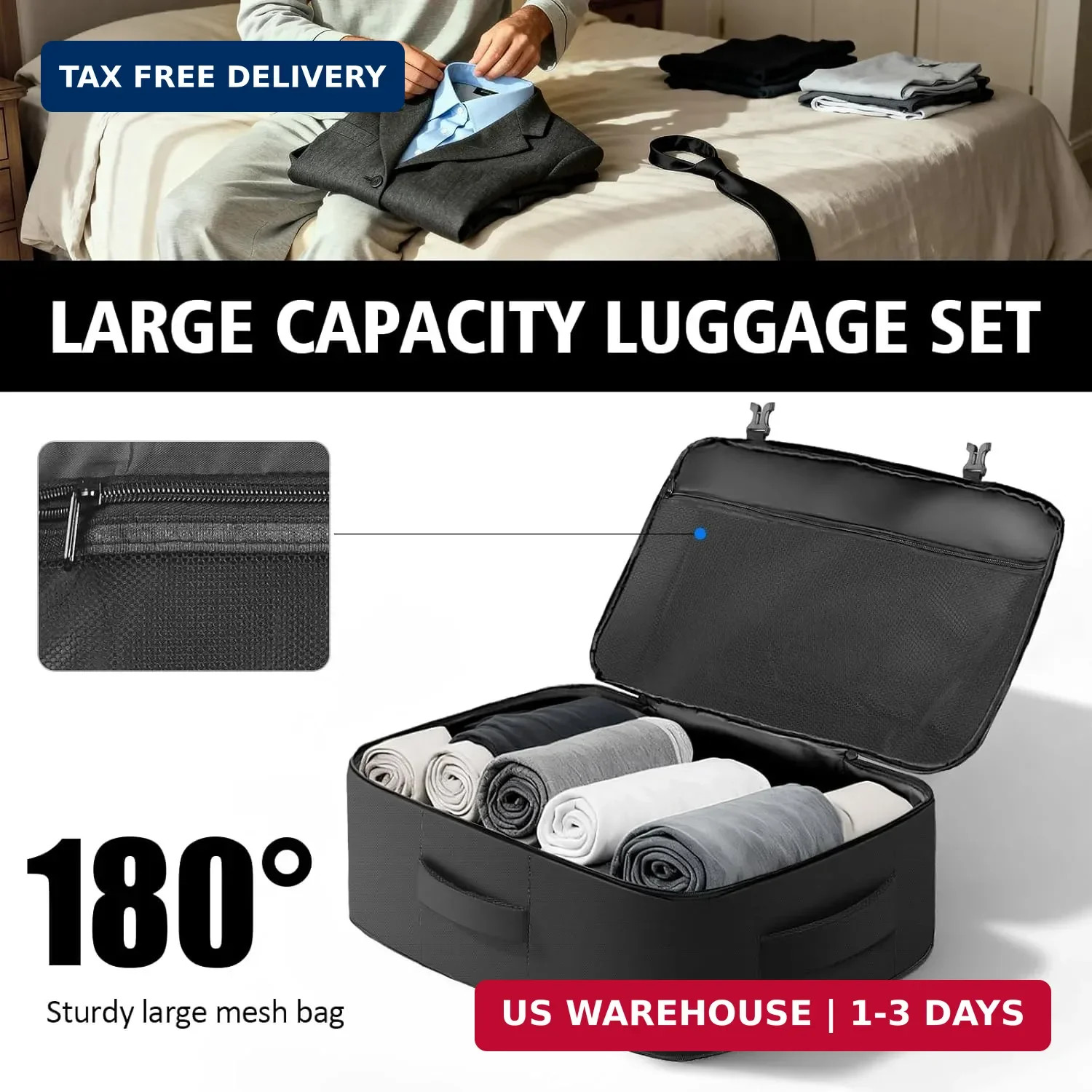 tazbuzo Travel Backpack For Men, Extra Large 50L Flight Approved Carry on Backpa