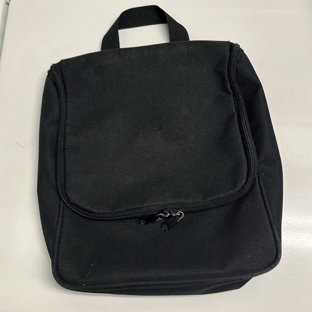 Unbranded Black Travel Toiletries Hanging Bag Hook and Loop Removable Component