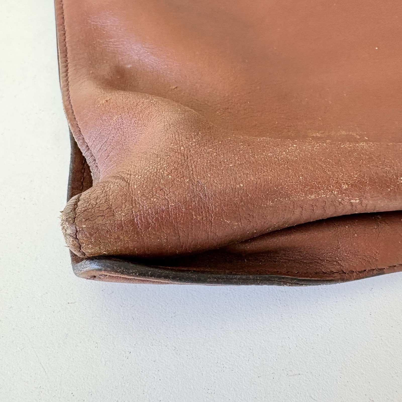 Papini Firenze Brown Leather Briefcase Clutch Bag 15.5”x10.5” Made In Italy