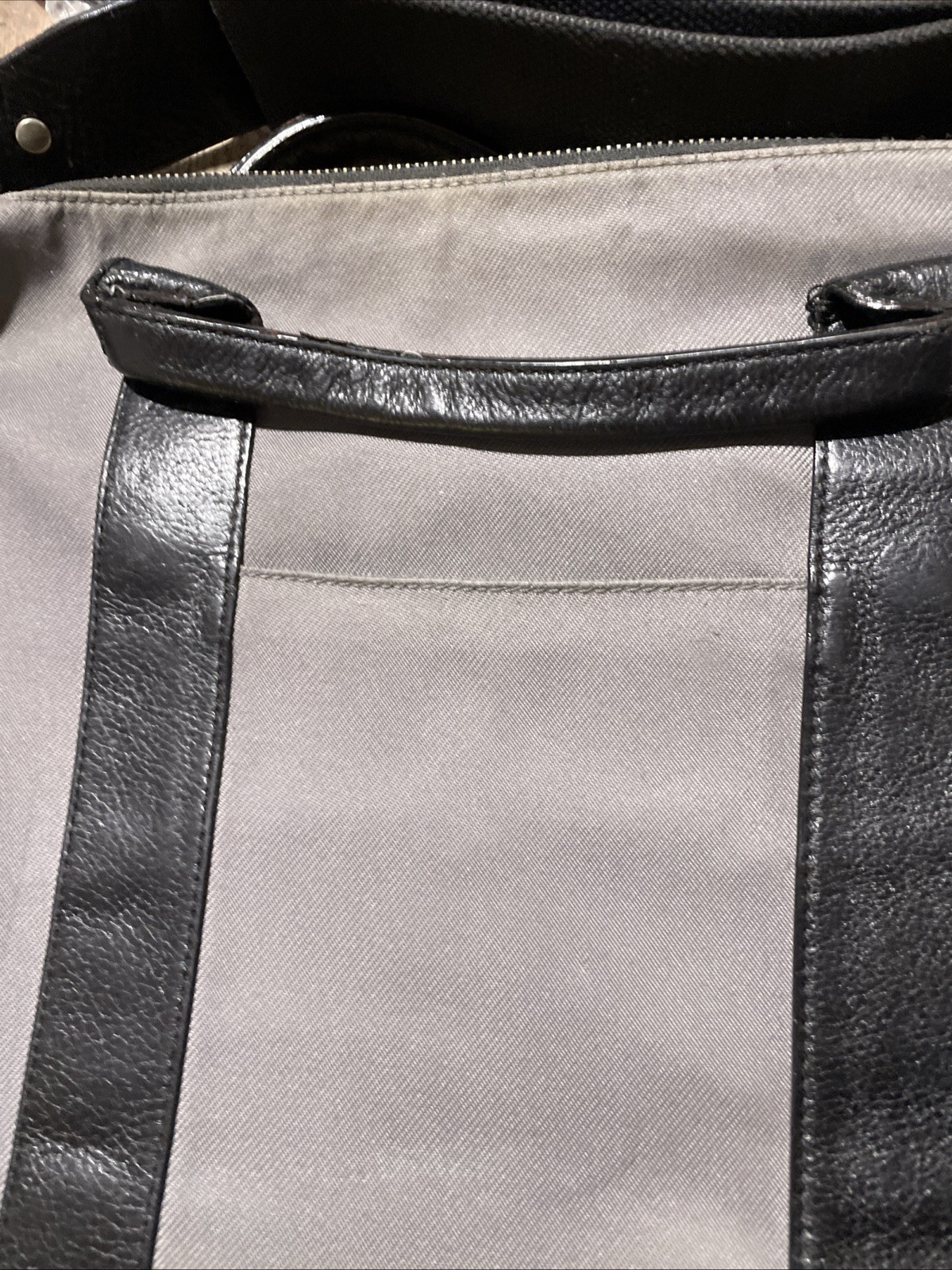 JACK SPADE Warren Street NY Black Gray Cognac Leather Laptop Messenger Bag Nice!